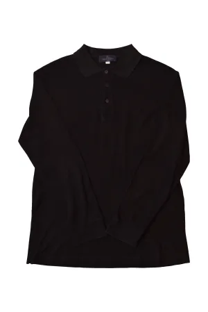Vintage Valentino Jeans Polo Shirt Made in Italy Black 100% Cotton Size M-L